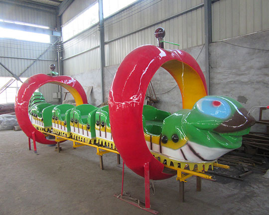 wacky worm roller coaster for kids in amusement parks